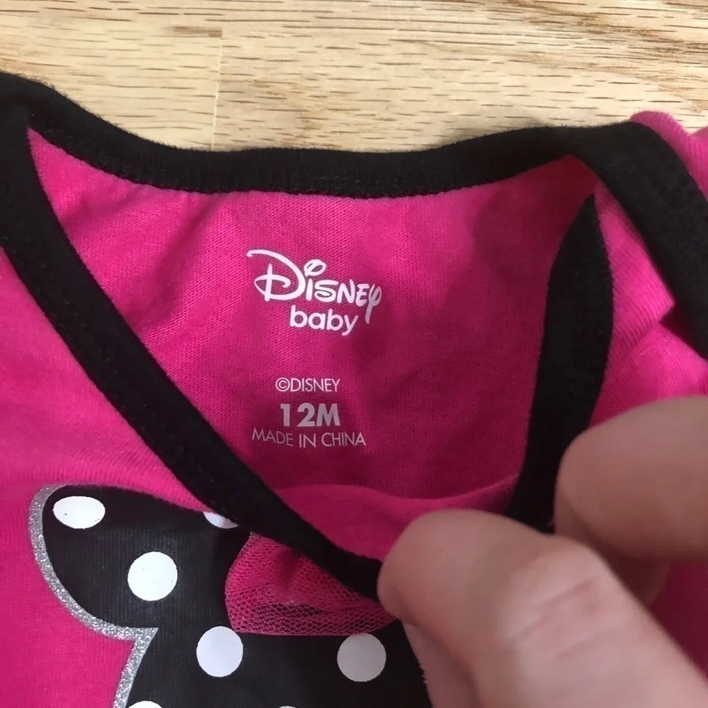 Disney Minnie Mouse Outfit Bundle Sz 12 Months Dress Leggings Pink Girls
